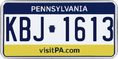 PA license plate KBJ1613