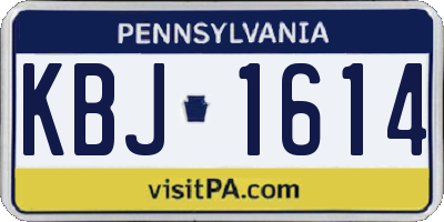 PA license plate KBJ1614