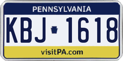 PA license plate KBJ1618