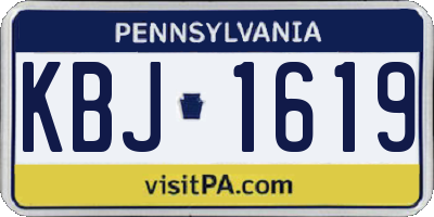 PA license plate KBJ1619