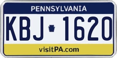 PA license plate KBJ1620