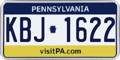 PA license plate KBJ1622