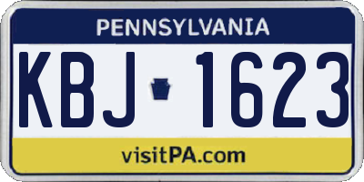 PA license plate KBJ1623
