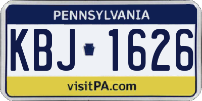 PA license plate KBJ1626