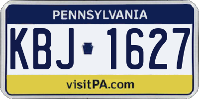PA license plate KBJ1627
