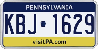 PA license plate KBJ1629