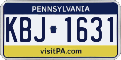 PA license plate KBJ1631