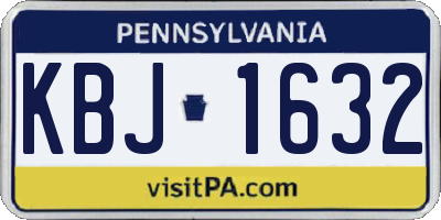 PA license plate KBJ1632