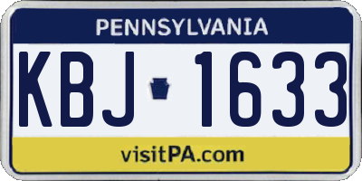 PA license plate KBJ1633
