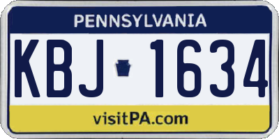 PA license plate KBJ1634