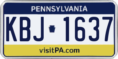 PA license plate KBJ1637