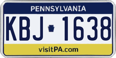 PA license plate KBJ1638