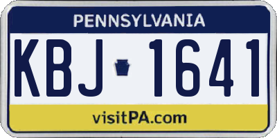 PA license plate KBJ1641