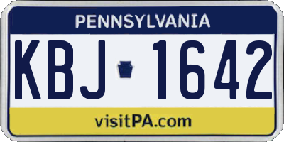 PA license plate KBJ1642