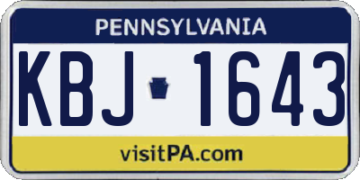 PA license plate KBJ1643