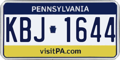 PA license plate KBJ1644