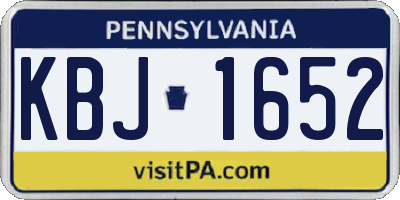 PA license plate KBJ1652