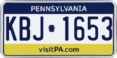 PA license plate KBJ1653