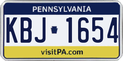 PA license plate KBJ1654