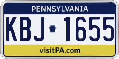 PA license plate KBJ1655
