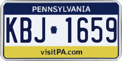 PA license plate KBJ1659