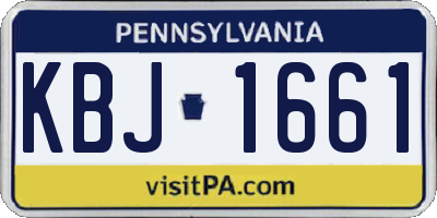 PA license plate KBJ1661