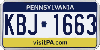 PA license plate KBJ1663