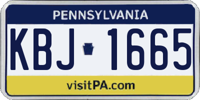 PA license plate KBJ1665