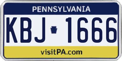 PA license plate KBJ1666