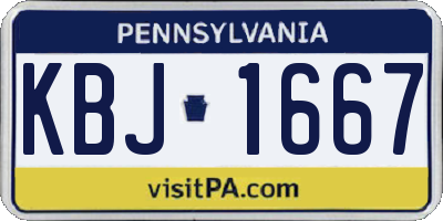 PA license plate KBJ1667