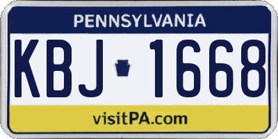 PA license plate KBJ1668