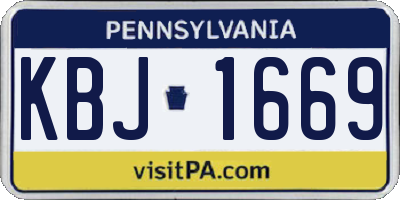 PA license plate KBJ1669