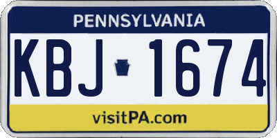PA license plate KBJ1674