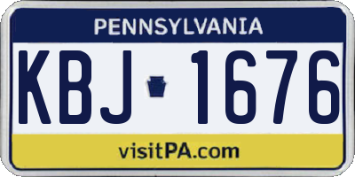 PA license plate KBJ1676