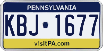PA license plate KBJ1677