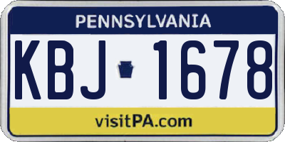 PA license plate KBJ1678
