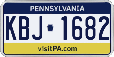 PA license plate KBJ1682