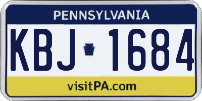 PA license plate KBJ1684