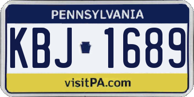 PA license plate KBJ1689