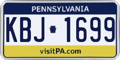 PA license plate KBJ1699