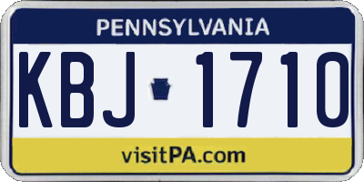 PA license plate KBJ1710