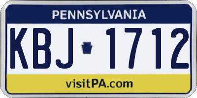 PA license plate KBJ1712