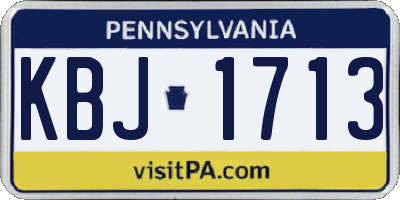 PA license plate KBJ1713