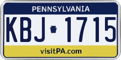 PA license plate KBJ1715