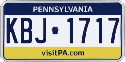 PA license plate KBJ1717