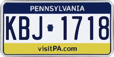 PA license plate KBJ1718