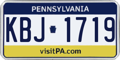 PA license plate KBJ1719