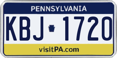 PA license plate KBJ1720