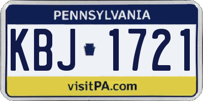 PA license plate KBJ1721