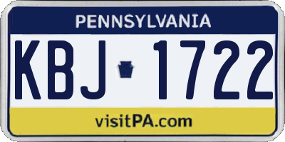PA license plate KBJ1722